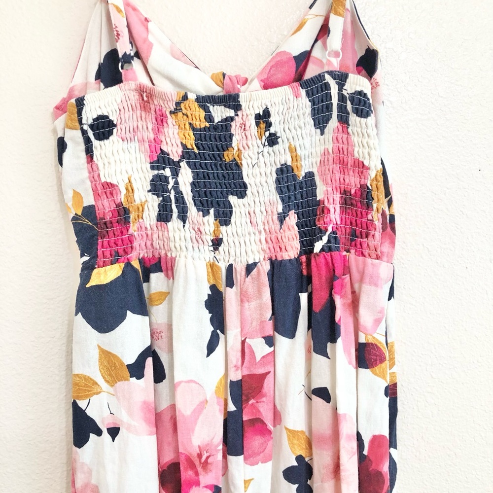 Old Navy Floral Jumpsuit in Pink, White, and Navy - Picture 4 of 6